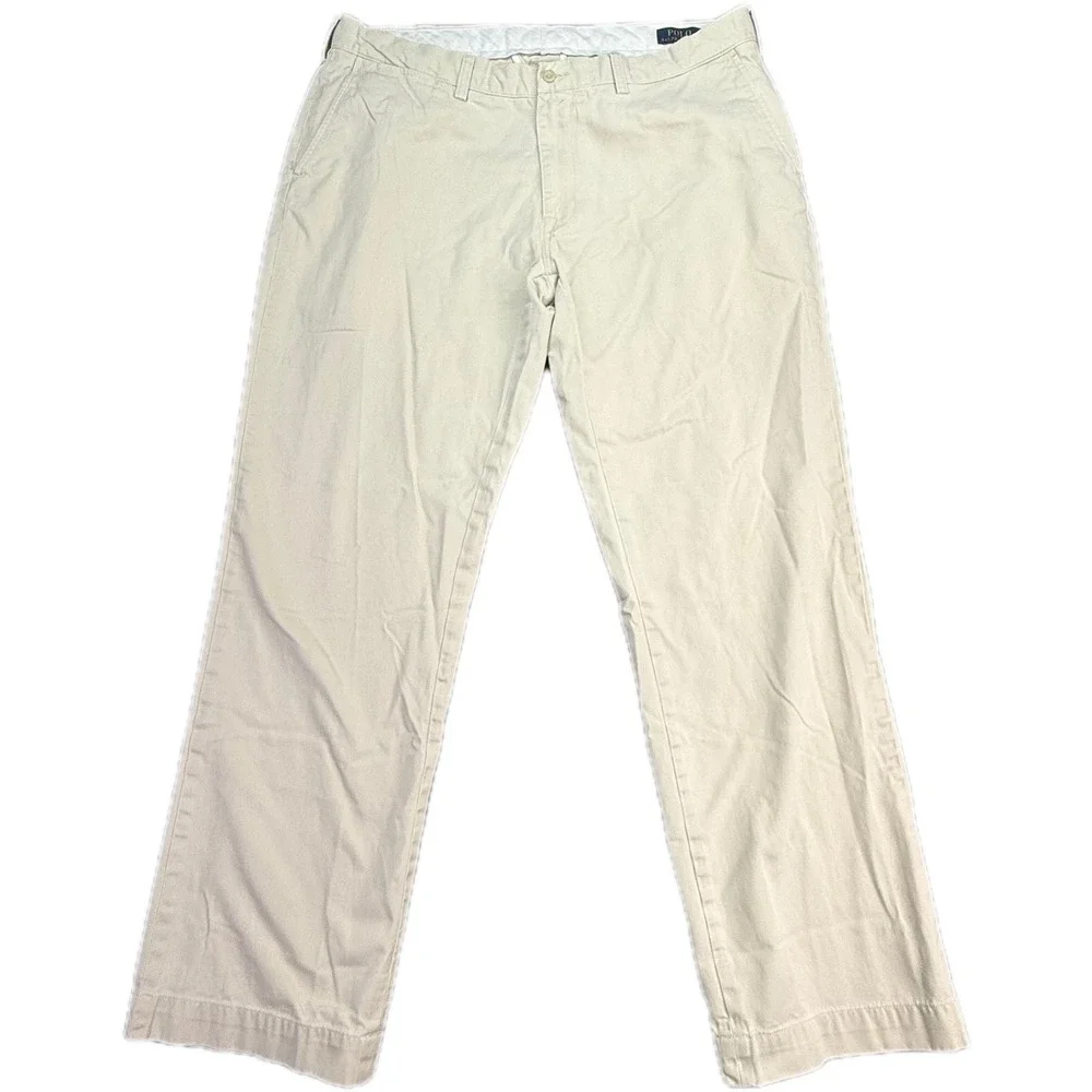 Polo Ralph Lauren Chino Pants Mens 38x32 Beige Classic Fit Cotton Twill Khakis